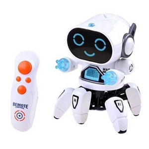 ربات کنترلی شش پا موزیکال و رقصنده سفید Dancing ROBOT on remote control RC music light white -اسباب بازی